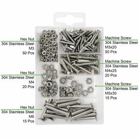 img 3 attached to 304 Stainless Steel Machine Screw And Hex Nut Assortment Kit - 170 Pieces By T.K.Excellent