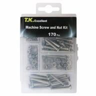 304 stainless steel machine screw and hex nut assortment kit - 170 pieces by t.k.excellent logo