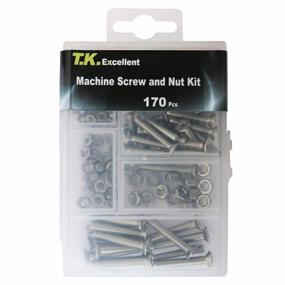 img 4 attached to 304 Stainless Steel Machine Screw And Hex Nut Assortment Kit - 170 Pieces By T.K.Excellent