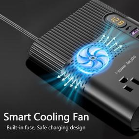 img 2 attached to ⚡ High-performance 300W Power Inverter for Car, 12V DC to 110V AC Converter | Dual AC Outlets | 5 USB Ports | PD3.0 & Type C Fast Charging | 3-Year Warranty