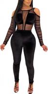 women's sexy mesh long sleeve jumpsuit clubwear bodycon bodysuit romper logo