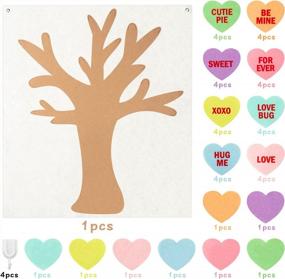 img 3 attached to WATINC Valentine Conversation Heart Tree Felt Craft Kit - DIY Love Tree Set For Kids, Toddlers, And Classroom Activities - 43 Pieces For Valentine'S Day Bulletin Board, Wall Decor, And Party Games