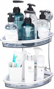 img 4 attached to Stainless Steel 2 Tier Corner Shower Caddy With Suction Cups - No Drilling Required - Removable Bathroom Basket Shelf With Hooks For Wall Mounted Organization - Waterproof And Chromed
