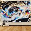 🎨 alishomtll colorful gouache tapestry black art tapestry marble swirl tapestries natural landscape tapestry for room - multi, size: 70.9 x 92.5 inches logo