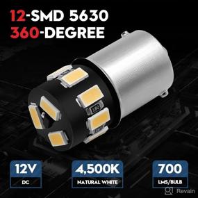 img 3 attached to 🚗 VehiCode 12V Natural White 67 89 97 631 5007 5008 R5W R10W 1156 LED Bulb Mini BA15S for Car License Plate, Reverse, Under Hood, RV 1003 1141 Interior Dome Light, Motorcycle 7506 P21W Signal Lamp (Pack of 2)