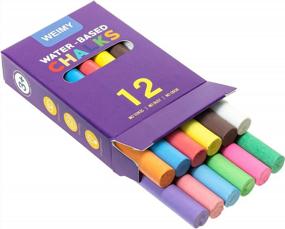 img 4 attached to Weimy Non-Toxic Dustless Chalks - упаковка из 12 цветных мелков для рисования, украшения классных досок и классных досок, действительно без пыли