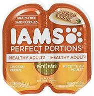 🐱 iams perfect portions grain free adult wet cat food pate chicken recipe - twin pack tray, 2.6 oz: balanced nutrition for cats logo