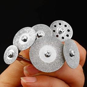 img 2 attached to Oudtinx Rotary Tool Diamond Cutting Wheel Set - 5PCS 1/8" Diamond Cut-Off Discs For Precision Cutting And Blade Shaping
