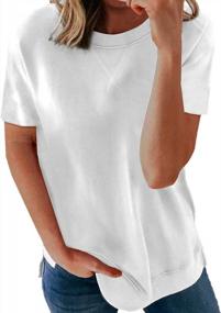 img 4 attached to Women'S Loose Casual Tee T-Shirt With Short Sleeves And Crewneck By Biucly - Ideal For Everyday Wear