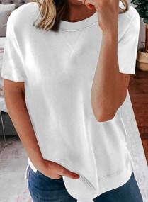 img 3 attached to Women'S Loose Casual Tee T-Shirt With Short Sleeves And Crewneck By Biucly - Ideal For Everyday Wear