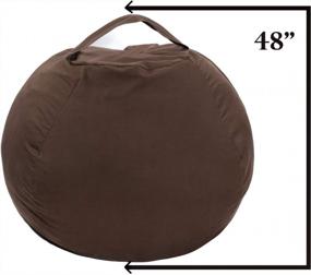 img 2 attached to Premium Grey Bean Bag Cover - Perfect Solutions for Stuffed Toy Storage, Pillows & Blankets (Capacity 48)