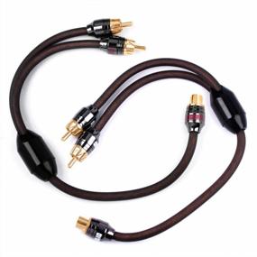 img 4 attached to LEIGESAUDIO 1Ft 2 Male To 1 Female RCA Y Adapter Splitter Connector (2 Pack) (2 Male To 1 Female)