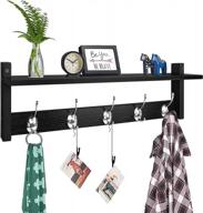 🧥 homode 24" long coat rack wall mount shelf with hooks - stylish organizational solution for entryways, bathrooms, and closets! logo