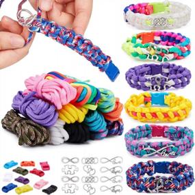 img 4 attached to DIY Paracord Bracelet Making Kit For Girls - 12 Colors Friendship Jewelry Set, Crafts Gifts For Teen Kids Age 8+