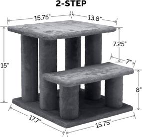 img 2 attached to 🐾 Furhaven Pet Furniture - Steady Paws Easy Multi-Step Dog Stairs for High Beds and Sofas, Gray, 3-Step