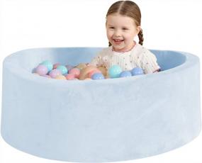 img 4 attached to Получите идеальный подарок для своих малышей - TRENDBOX 35-дюймовые ямы с мягкими пенопластовыми шариками и бассейн с шариками для игр малышей!