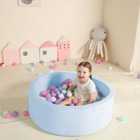 img 3 attached to Получите идеальный подарок для своих малышей - TRENDBOX 35-дюймовые ямы с мягкими пенопластовыми шариками и бассейн с шариками для игр малышей!