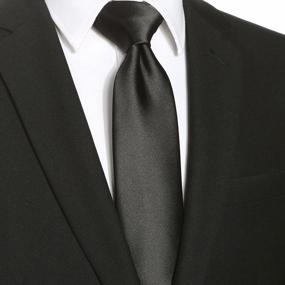 img 1 attached to KissTies Solid Satin Tie - Perfect Gift For Men | Includes Gift Box!
