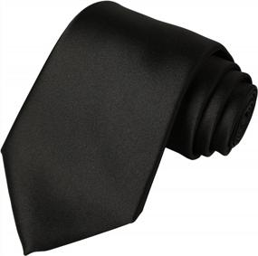 img 4 attached to KissTies Solid Satin Tie - Perfect Gift For Men | Includes Gift Box!