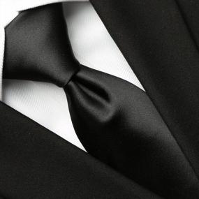 img 3 attached to KissTies Solid Satin Tie - Perfect Gift For Men | Includes Gift Box!