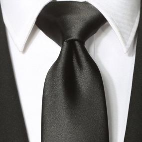 img 2 attached to KissTies Solid Satin Tie - Perfect Gift For Men | Includes Gift Box!