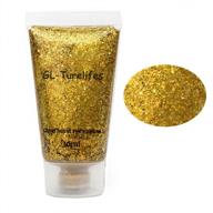#07 gold gl-turelifes 30ml chunky glitter liquid eyeshadow - long lasting sparkles for festival makeup! logo