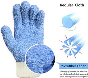 img 3 attached to 🧤 MIG4U Microfiber Dusting Gloves - House Cleaning Glove for Blinds, Windows, Shutters, Furniture, Car - Reusable, Lint-Free - Blue - 1 pair (S/M)