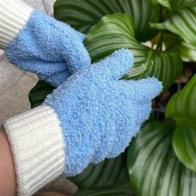 img 1 attached to 🧤 MIG4U Microfiber Dusting Gloves - House Cleaning Glove for Blinds, Windows, Shutters, Furniture, Car - Reusable, Lint-Free - Blue - 1 pair (S/M)