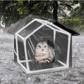 img 4 attached to Stay Cozy In The Outdoors: Weatherproof Rest-Eazzzy Cat House, Insulated Feral Shelter With Selfwarming Mat And Canopy Support For Winter (13*13*14" Black)