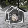 stay cozy in the outdoors: weatherproof rest-eazzzy cat house, insulated feral shelter with selfwarming mat and canopy support for winter (13*13*14" black) logo