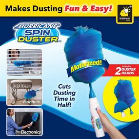 img 2 attached to 💨 Hurricane Spin Duster: Motorized Dust Wand by BulbHead - The Ultimate Electric Duster for Effortless Dust Removal in a Single Spin! (Blue and White)