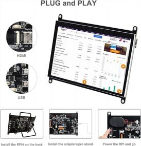 img 2 attached to Raspberry ONEPENG Touchscreen Capacitive Free Driver 1024X600P, Portable；Built-In Speaker, HDMI-7Inch, HDMI