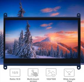 img 1 attached to Raspberry ONEPENG Touchscreen Capacitive Free Driver 1024X600P, Portable；Built-In Speaker, HDMI-7Inch, HDMI