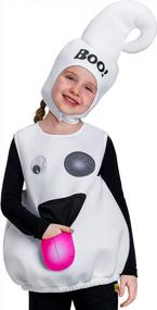 img 4 attached to IKALI костюм на Хэллоуин-белые призрачные одежды с деталями летучей мыши и паука для мальчиков, девочек, малышей и детей
