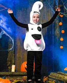img 1 attached to IKALI костюм на Хэллоуин-белые призрачные одежды с деталями летучей мыши и паука для мальчиков, девочек, малышей и детей