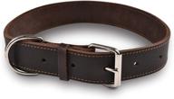 🐶 luxaco leather dog collar: full grain latigo leather, soft & durable, for medium & small dogs, black & brown logo