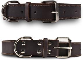 img 2 attached to 🐶 LUXACO Leather Dog Collar: Full Grain Latigo Leather, Soft & Durable, for Medium & Small Dogs, Black & Brown