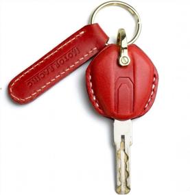 img 4 attached to Ducati Motorcycle Key Fob Cover For Monster 795/695/696/796/959 Panigale, 1199 Panigale S/R Diavel Protector - Red Leather Key Shell Holder, Birthday Gift For Boyfriend, Christmas Present