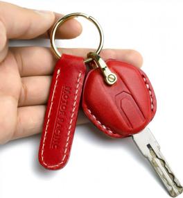 img 1 attached to Ducati Motorcycle Key Fob Cover For Monster 795/695/696/796/959 Panigale, 1199 Panigale S/R Diavel Protector - Red Leather Key Shell Holder, Birthday Gift For Boyfriend, Christmas Present