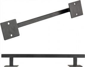 img 2 attached to Upgrade Your Space With Homode'S Rustic 12 Inch Sliding Barn Door Handle In Matte Black Iron Steel