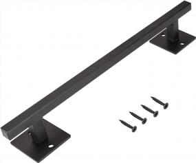 img 4 attached to Upgrade Your Space With Homode'S Rustic 12 Inch Sliding Barn Door Handle In Matte Black Iron Steel