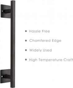 img 3 attached to Upgrade Your Space With Homode'S Rustic 12 Inch Sliding Barn Door Handle In Matte Black Iron Steel