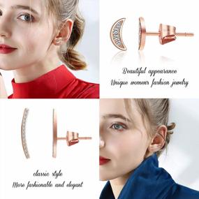 img 1 attached to 14Pcs Set Of Rose Gold Plated Hoop, Huggie, Stud, And Cuff Earrings For Women And Girls - Minimalist, Dainty, And Perfect For Gifting, With AAA+ Cubic Zirconia Accents