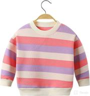 👦 ctskyte toddler unisex kids stripe fleece pullover: long sleeve crew-neck sweater for cozy comfort logo