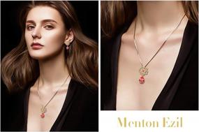 img 3 attached to Menton Ezil Flower 18K Позолоченный комплект ювелирных изделий Женское ожерелье Серьги Кристаллы Подарок для нее