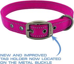 img 2 attached to Reflective Metal Buckle Dog Collar by Max and Neo - Every Collar Sold Supports Dog Rescue!