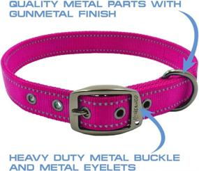 img 1 attached to Reflective Metal Buckle Dog Collar by Max and Neo - Every Collar Sold Supports Dog Rescue!