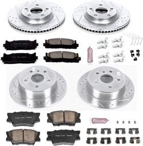 img 1 attached to 🚗 Усилите свой повседневный опыт вождения с передними и задними карбоново-керамическими тормозными колодками и сверлеными трещинами роторами Power Stop K6480 и комплектом для ежедневного использования Z23.