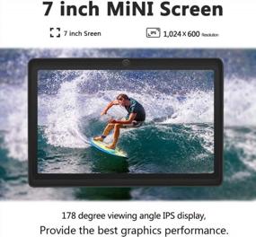 img 2 attached to 📱 Premium Black Android Tablet - 7 Inch, Android 10.0, Quad Core Processor, HD Display, Expandable Storage, Wi-Fi, Bluetooth, Google Certified