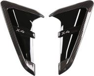 cheya shark gills front fender side air flow fender vent cover trim abs for bmw x3 g01 x4 g02 x3m x4m 2018-2021 (carbon fiber style exterior accessories логотип